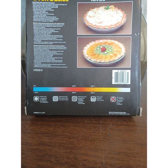 NEW Vintage Anchor Hocking Ovenware 1060 AMBER Glass 9 inch Pie Plate Pan USA - Picture 6 of 8